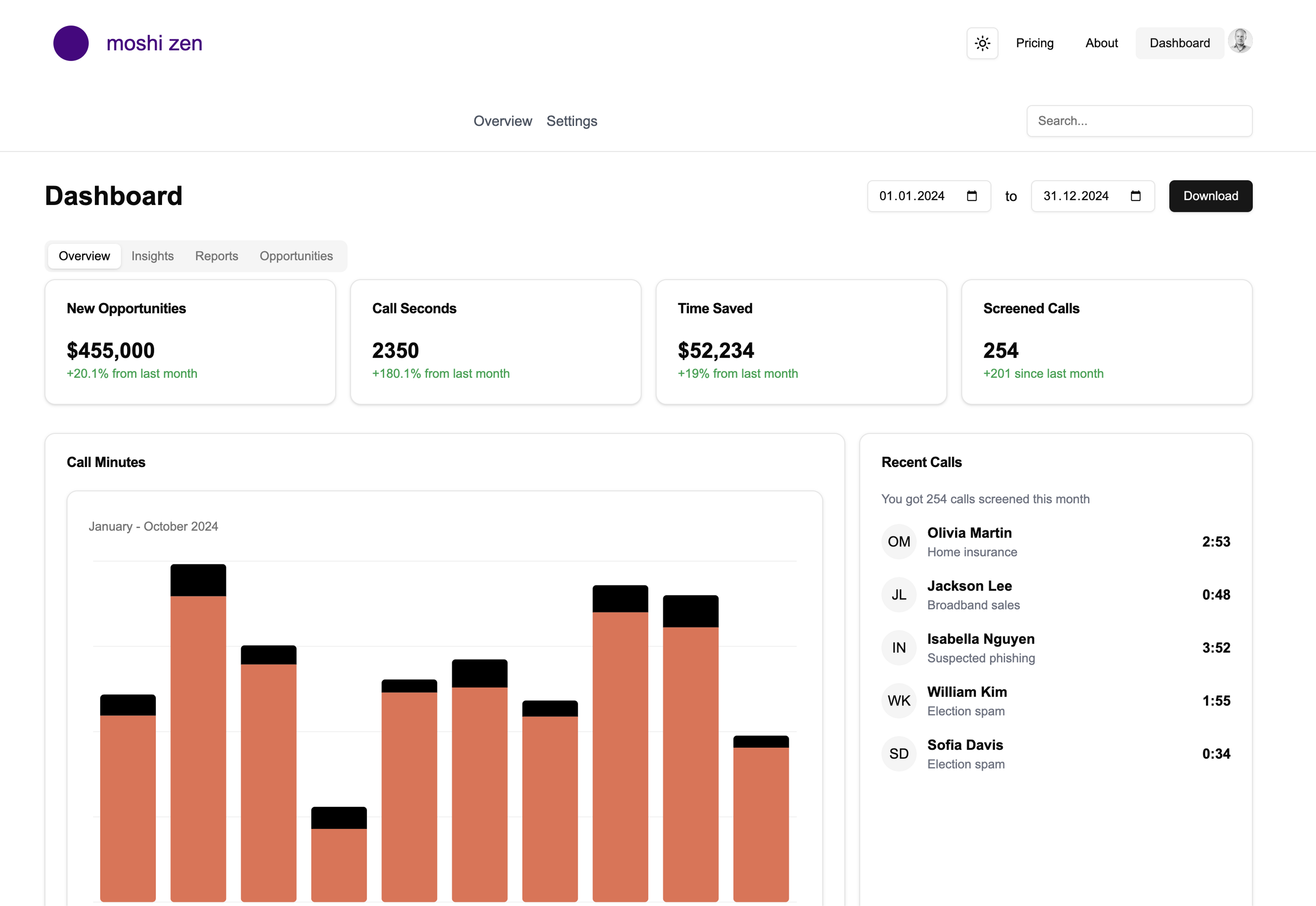 TidyCalls sign-up process screenshot