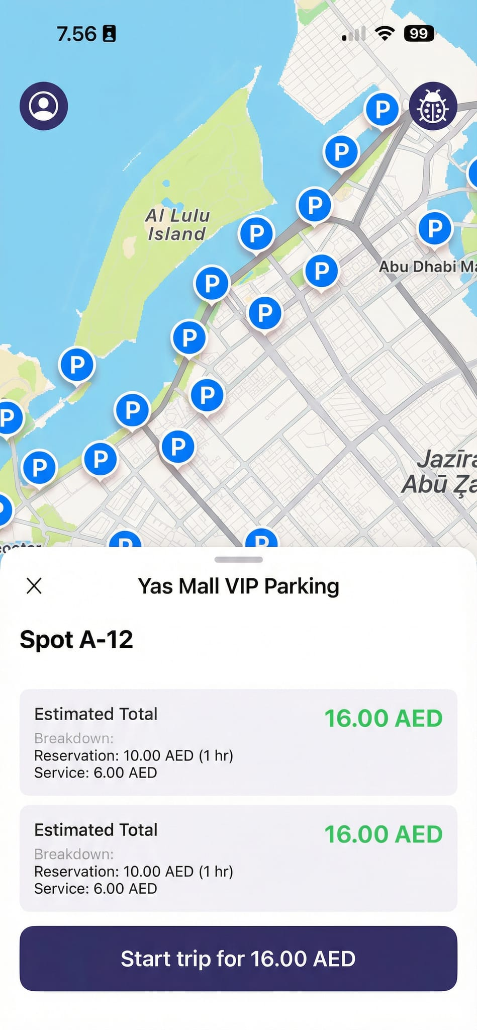 Smart parking reservation with spot and pricing
